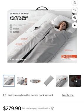 Sharper Image Calming Heat Sauna Wrap - Light Gray